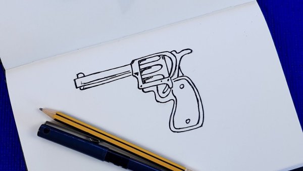 Поэтапное рисование пистолета