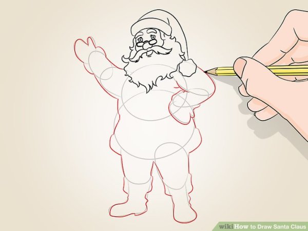 Санта Клаус срисовать