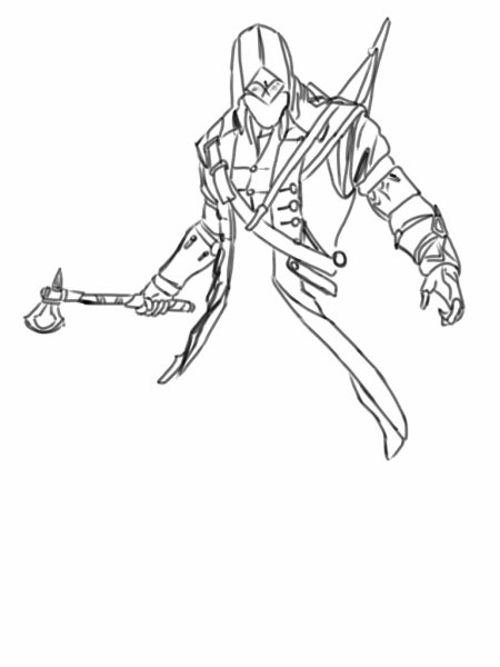 Раскраска ассасин Крид Коннор