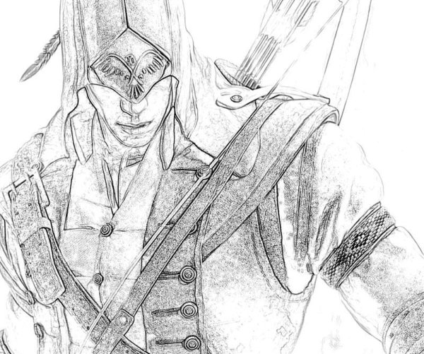 Раскраска ассасин Крид Коннор