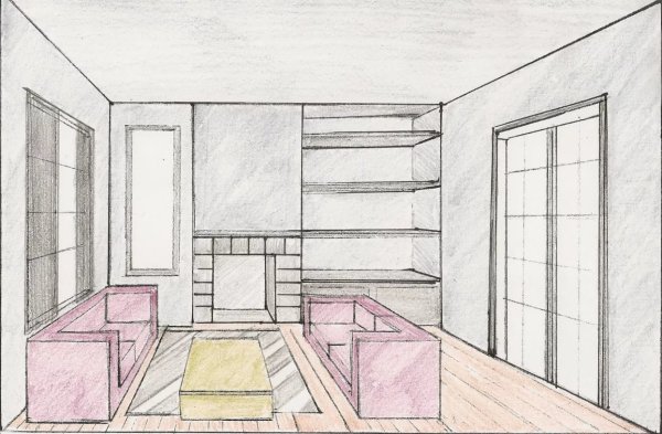 Интерьер комнаты изо