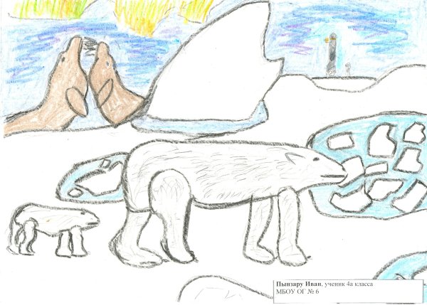 Арктика рисунок для 4 класса