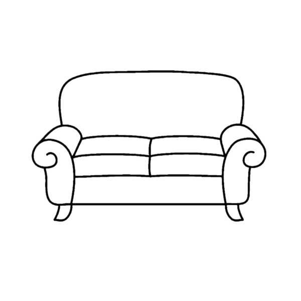 Лёгкий нарисованный диван