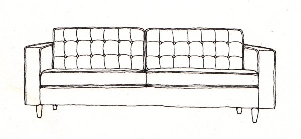 Диван карандашом