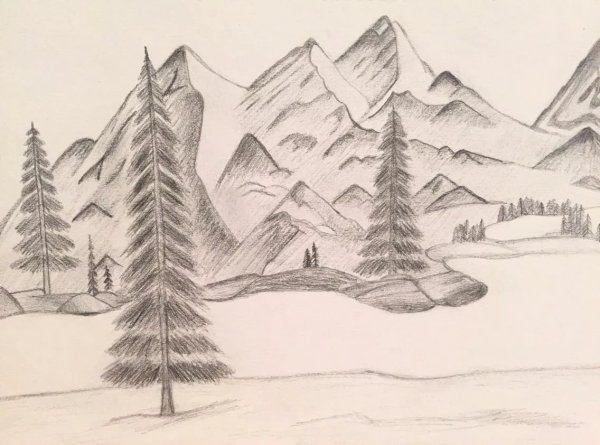Наброски горного пейзажа