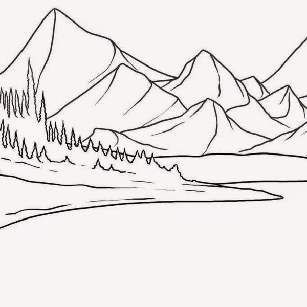 Пейзаж карандашом для срисовки