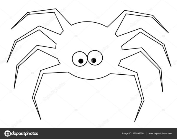 Раскраски на Хэллоуин паучки