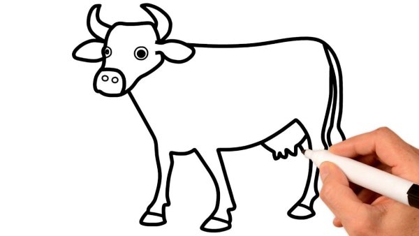 Поэтапное рисование коровы для детей