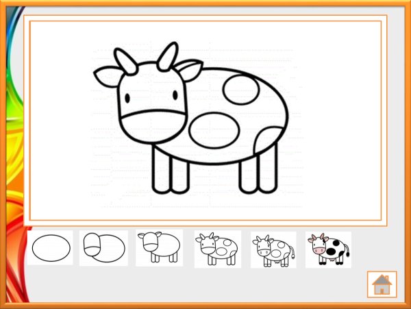 Рисунок коровы пошагово