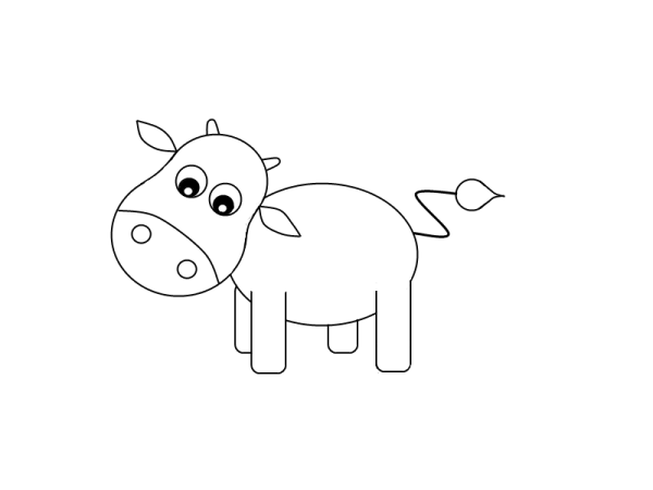 Корова рисунок легкий