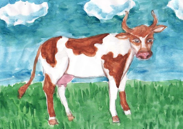 Корова для рисования для детей