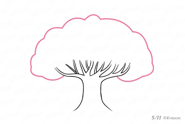 Деревья для срисовки легкие