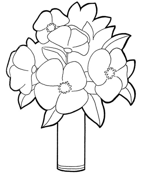 Раскраска для малышей цветы для мамы
