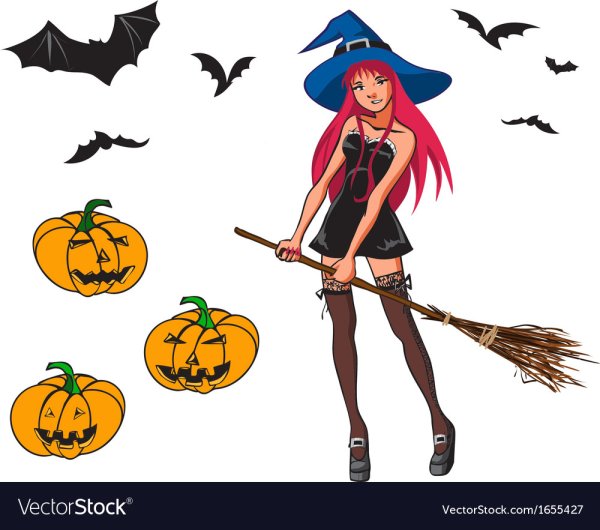 Ведьмочка на Хэллоуин нарисовать