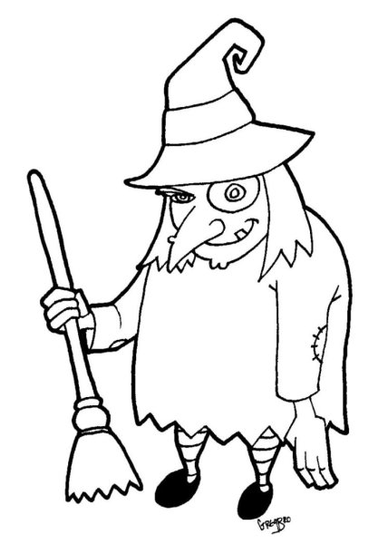 Ведьма раскраска