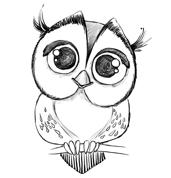 Совушка карандашом