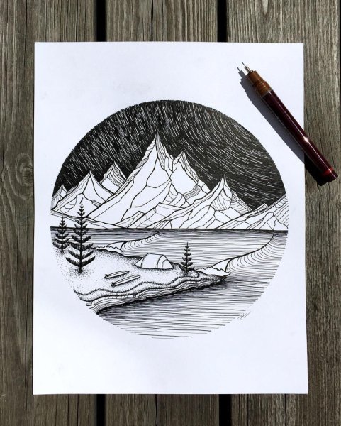 Рисунки тушью