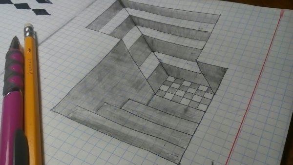 Рисование по клеточкам 3д