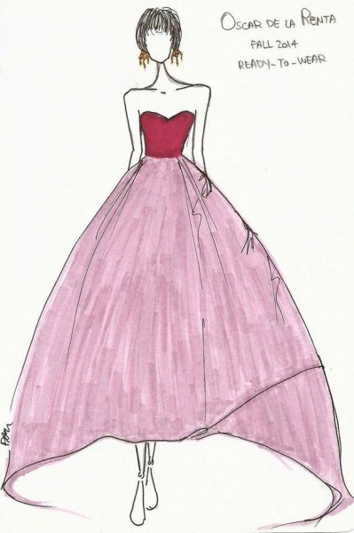 Девушка в платье для срисовки