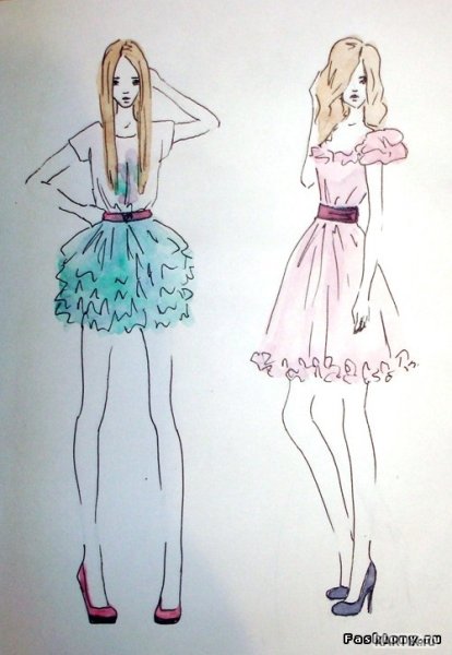 Срисовка платья приложения