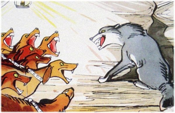 Иллюстрация к басне Крылова волк на псарне 5 класс