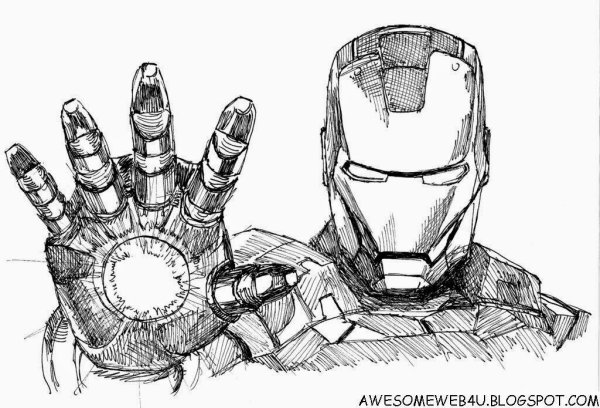 Марвел Железный человек для срисовки
