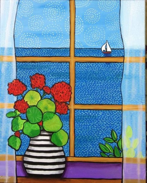 Рисование на окнах летние