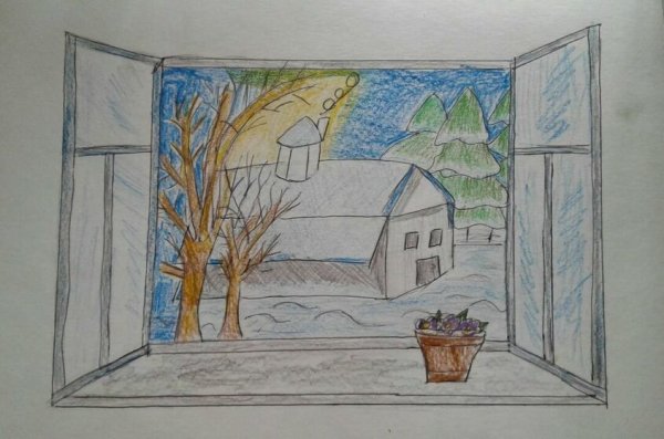 Вид из окна рисунок