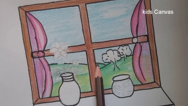 Вид из моего окна рисунок 1 класс