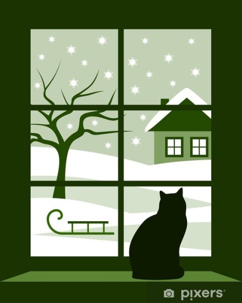 Кошка на окошке. Легко