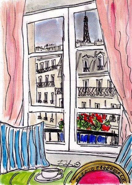 Вид из окна скетч