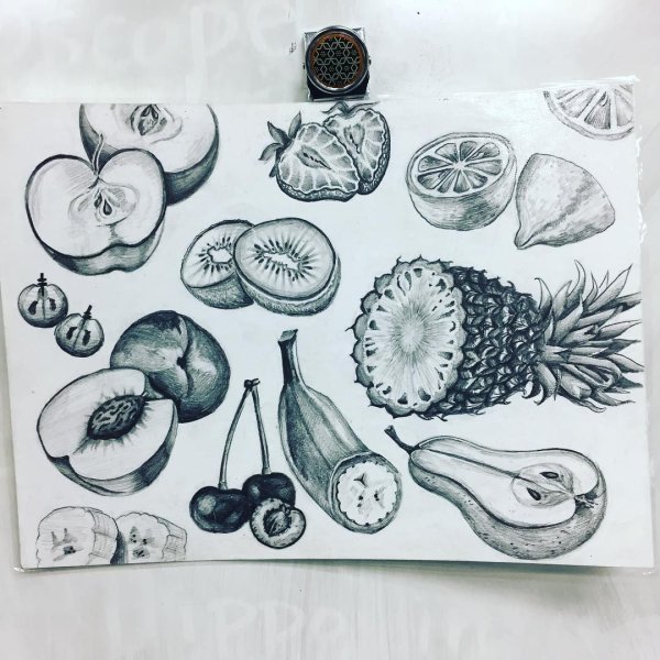 Рисунки для скетчбука легкие фрукты