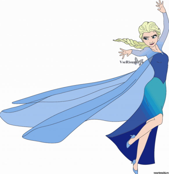 Нарисовать Эльзу для детей