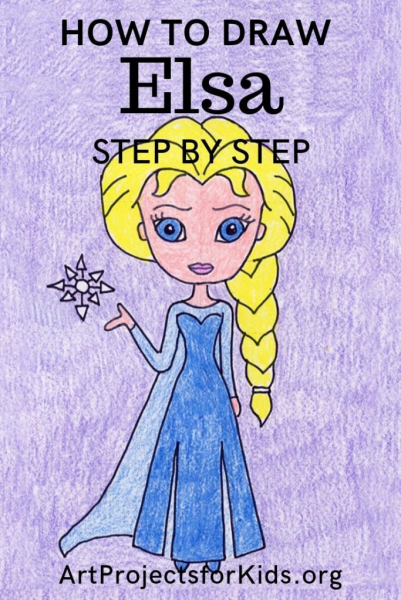 Эльза рисунок для детей легкие