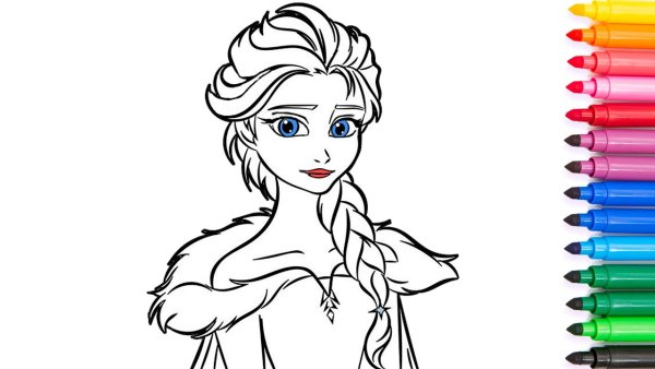 Эльза рисунок карандашом для детей