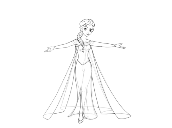 Принцесса рисунок поэтапно