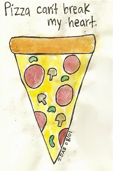 Поэтапное рисование пиццы