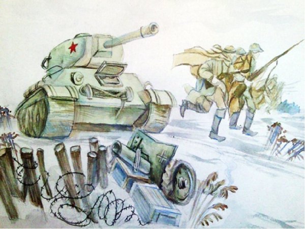 Детские рисунки на тему война карандашом