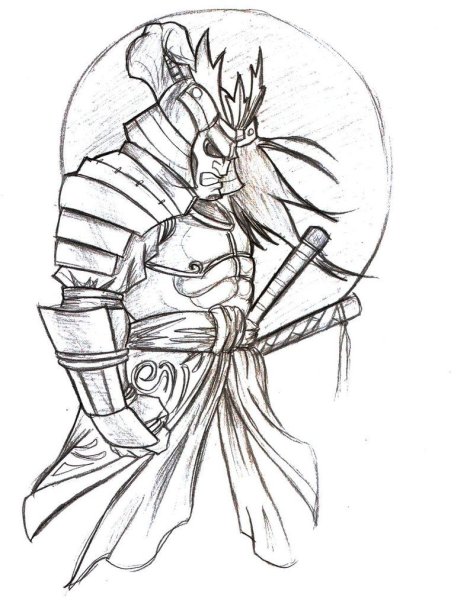 Самурай рисунок