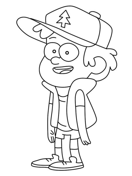 Диппер из Гравити Фолз раскраска