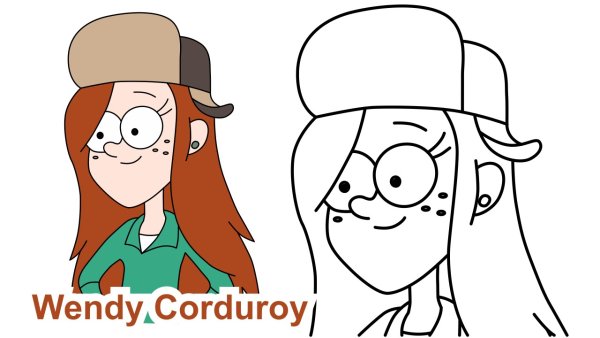 Нарисовать Венди из Гравити Фолз