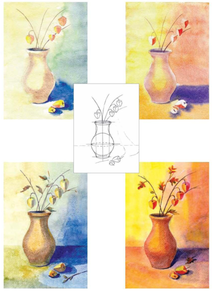 Натюрморт в теплой и холодной гамме