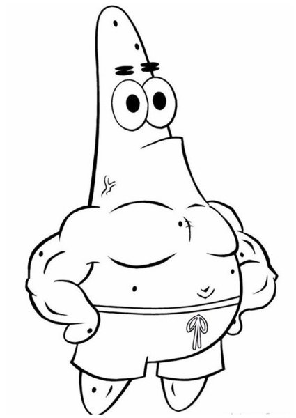 Раскраска Патрика из Спанч Боба