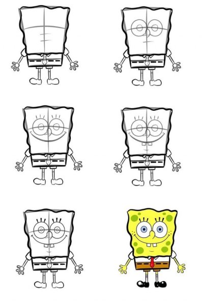 Как нарисовать Спанч Боба
