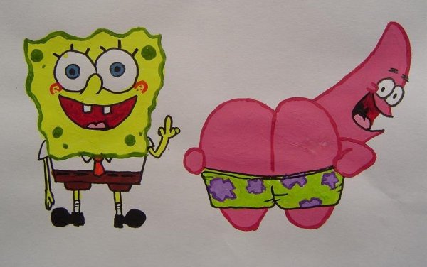 Губка Боб и Патрик вместе рисунок