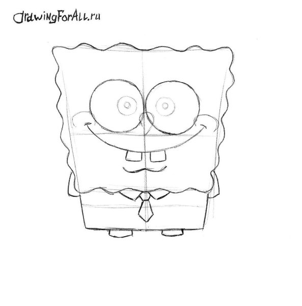 Рисунок губка Боб карандашом для начинающих