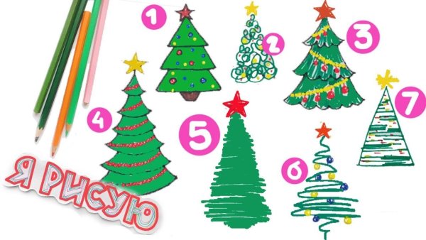 Елка срисовка для детей