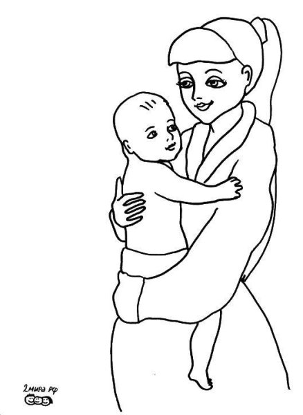 Раскраска мамы и малыши
