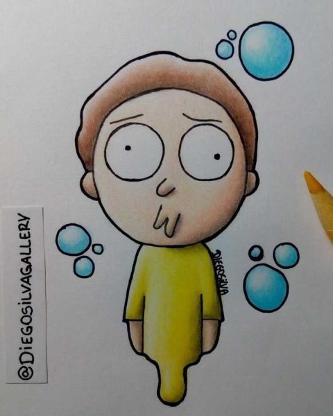 Морти рисунок для срисовки