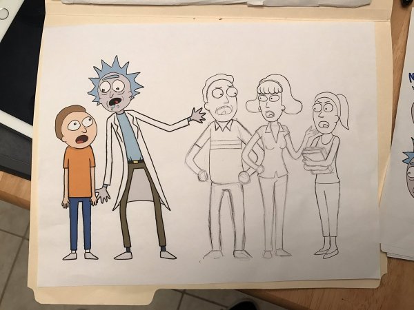 Рисунки для скетчбука Рик и Морти
